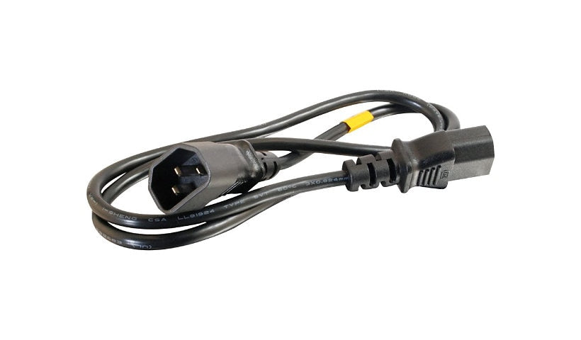 C2G 03120 C14 to C13 PDU Extension Power Cord 3 ft 18 AWG Lifetime Warranty