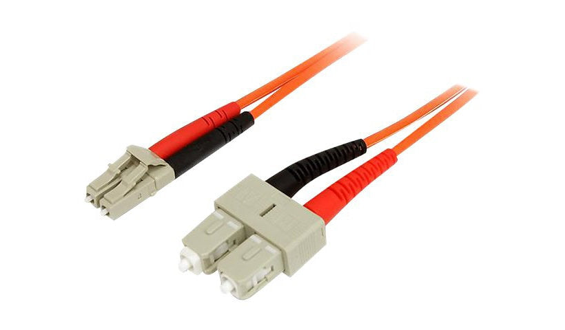 StarTech.com 50FIBLCSC2 2m (6.6ft) LC to SC OM2 Multimode Duplex Fiber Patch Cable, 50/125, LSZH, Orange