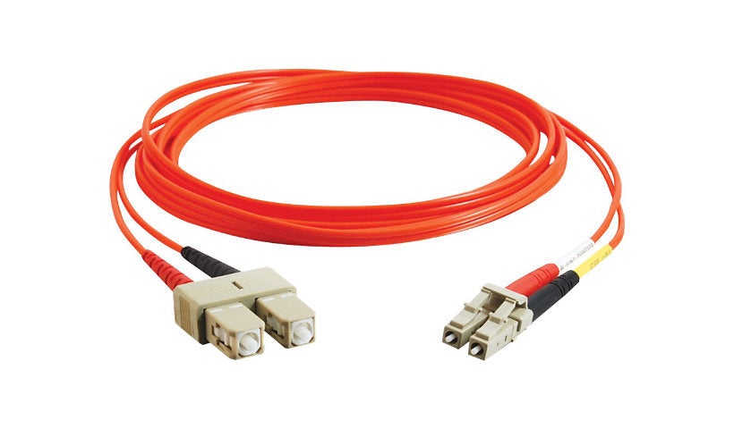 C2G 33157 5m (16.4ft) LC to SC OM1 Multimode Duplex Fiber Patch Cable, 62.5/125, Orange