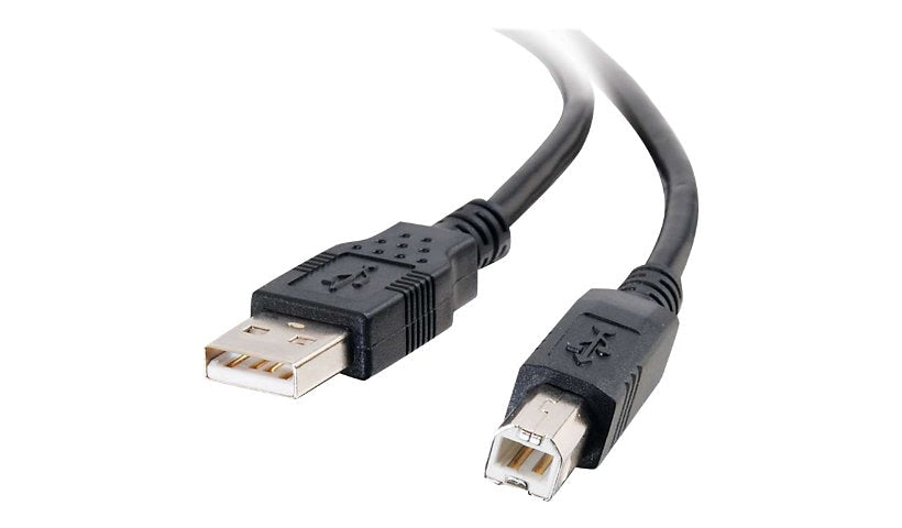 C2G USB 2.0 A to B Cable, Shielded Twisted Pair, Male/Male, Black, 2 m (6.6 ft)