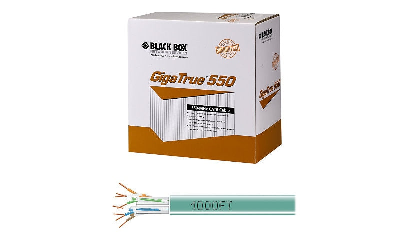 Black Box EYN878A-PB-1000 GigaTrue 550 Cat6 Riser Bulk Cable 1000 ft Solid UTP