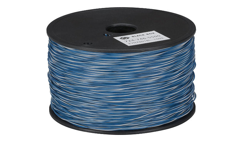 Black Box CAT5 Voice Grade Single Pair Cross-Connect Wire, 24 AWG Solid, 1000ft, White/Blue, EYN7001BL-1000