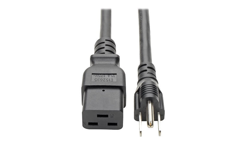 Tripp Lite P034-010 C19 to NEMA 5-15P Heavy-Duty Computer Power Cord 10 ft 15A