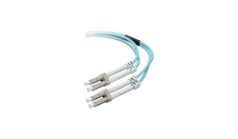 Belkin 1m (3.3ft) LC to LC 10Gb Laser Optimized OM3 Multimode Duplex Fiber Patch Cable, 50/125, Aqua