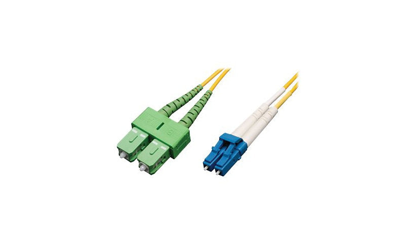 Tripp Lite (Eaton) N366-03M-AP 3m (9.8ft) LC to SC/APC Single Mode Duplex Fiber Patch Cable, 9/125, PVC, OFNR, Yellow