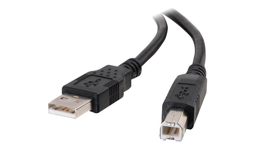 C2G USB 2.0 A to B Cable, Shielded Twisted Pair, M/M, Black, 1 m (3.3 ft)