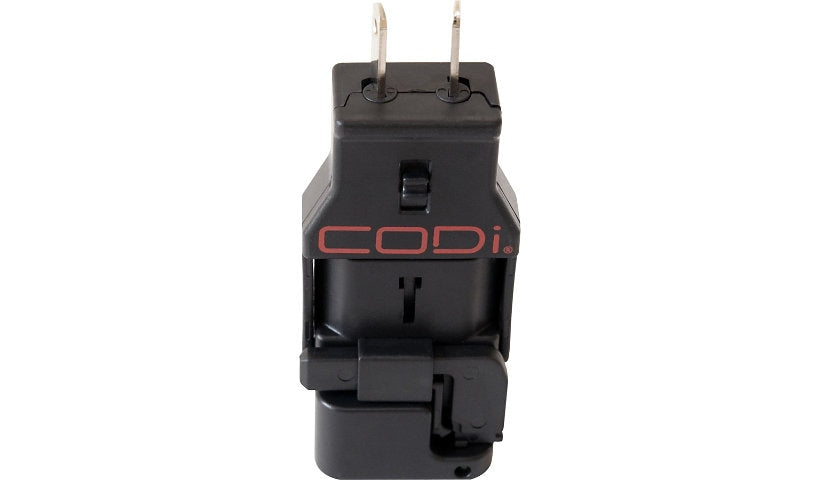 CODi A01036 Universal Travel AC Adapter with USB Port Black 1 Year