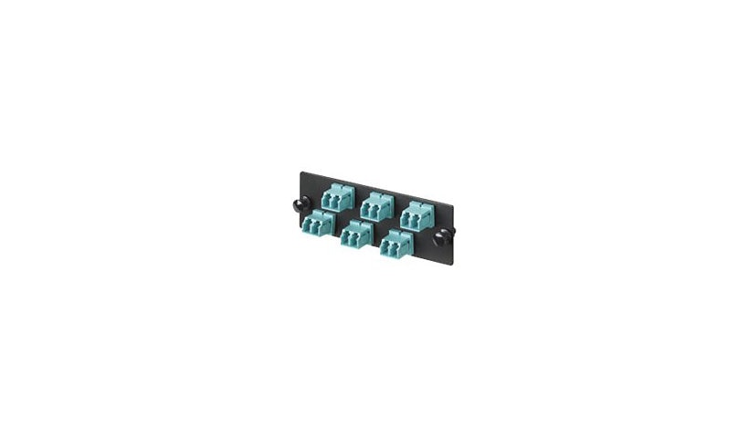 Panduit FAP12WAQDLCZ Opticom Fiber Adapter Panel 12 LC Duplex OM4 Aqua