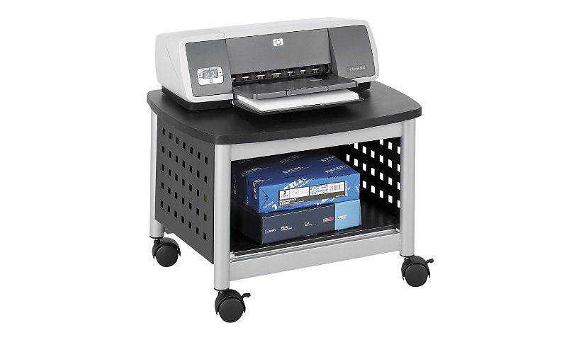 Safco Scoot Under-Desk Printer Stand, Black/Silver, 1855BL