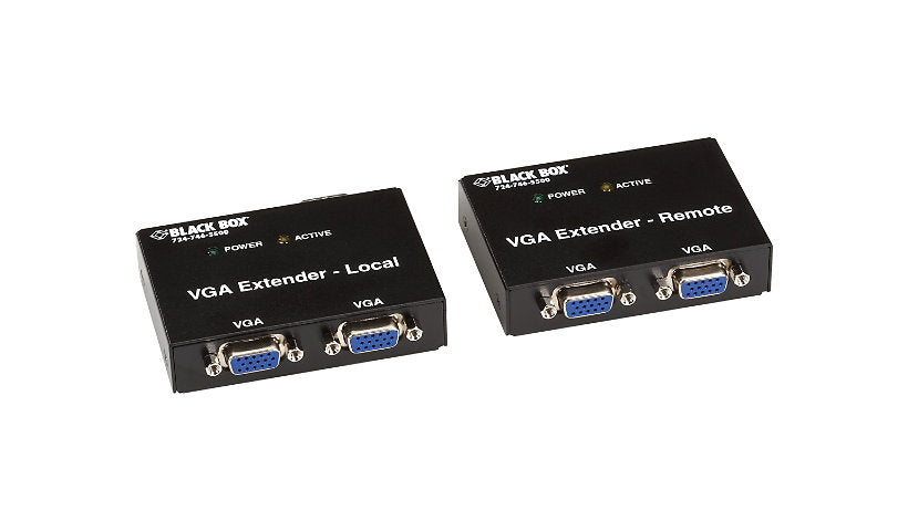 Black Box AC555A-R2 VGA Extender Kit 2 Remote VGA Outputs 1 Year