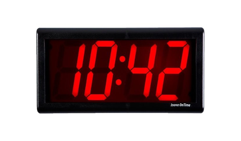 Inova OnTime 4-Digit PoE Network Clock, Black, ONT4BK-P