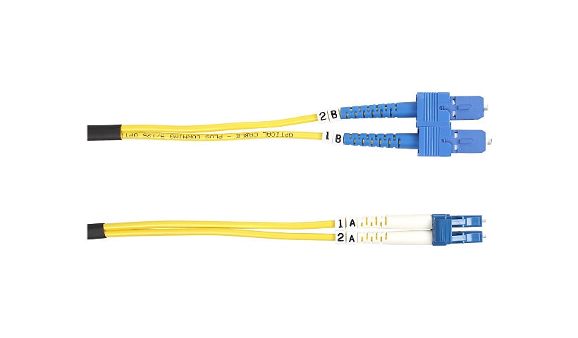 Black Box Value Line FOSM-003M-SCLC 3m (9.8ft) LC to SC Single Mode Duplex Fiber Patch Cable, 9/125