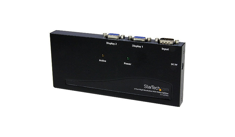 StarTech.com ST122PRO 2-Port High Resolution VGA Video Splitter 350 MHz 2 Year