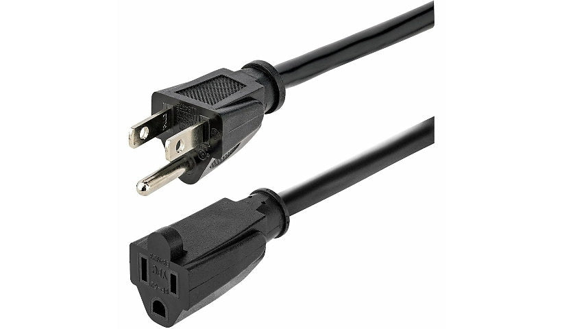 StarTech.com PAC101146 NEMA 5-15P to NEMA 5-15R Power Extension Cord 6 ft 15A