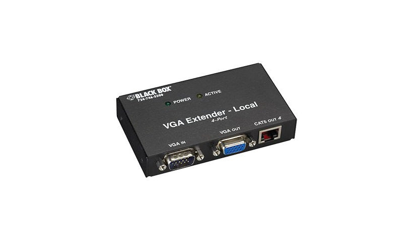 Black Box AC555A-4-R2 4-Port VGA over CAT5 Transmitter up to 500 ft 1 Year