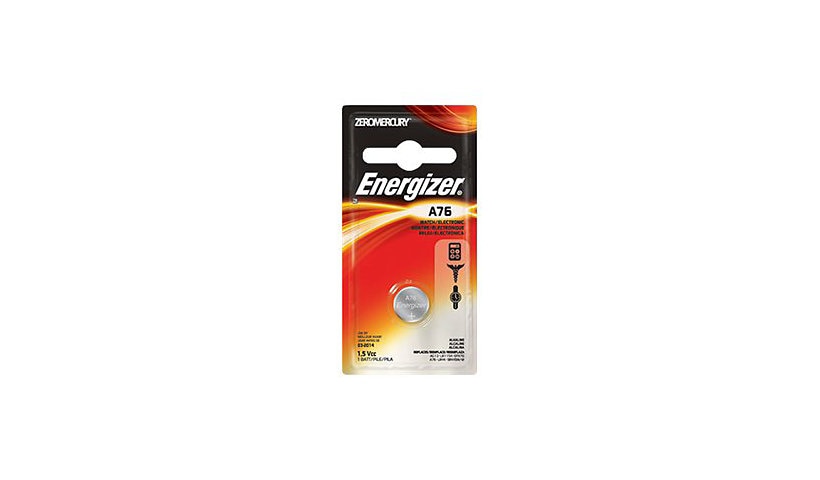 Energizer A76 LR44 1.5V Alkaline Button Battery, A76BPZ