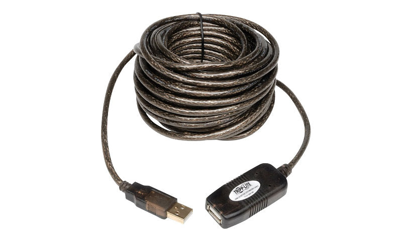 Tripp Lite USB 2.0 Active Repeater Extension, USB-A M/F, Gray, 10 m (33 ft)