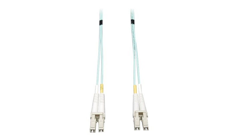 Tripp Lite (Eaton) N820-08M 8m (26.2ft) LC to LC 10Gb OM3 Multimode Duplex Fiber Patch Cable, 50/125, LSZH, Aqua