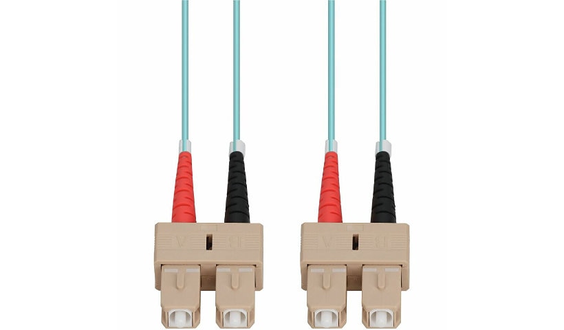 Proline PRO-SC-SC-5M5OM4 5m (16.4ft) SC to SC OM4 Multimode Duplex Fiber Patch Cable, 50/125, OFNR Riser, Aqua