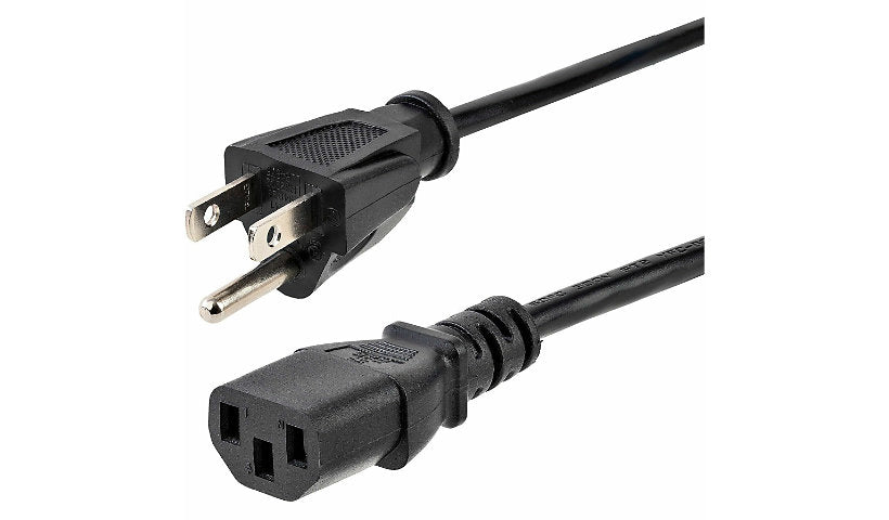 StarTech.com PXT101143 NEMA 5-15P to C13 Heavy-Duty Computer Power Cord 3 ft 15A