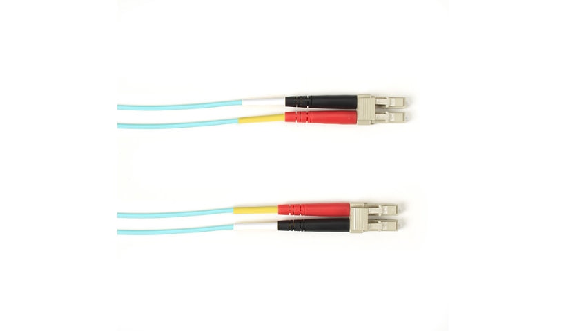 Black Box FOCMR10-002M-LCLC-AQ 2m (6.6ft) LC to LC Laser Optimized Multimode Duplex Fiber Patch Cable, 50/125, PVC, Aqua