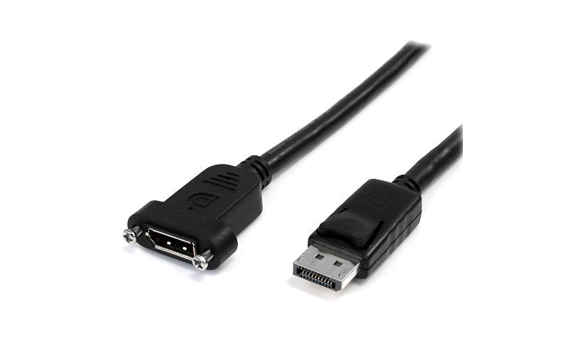 StarTech.com Panel Mount DisplayPort 1.2 Extension Cable, 4K, M/F, 3 ft