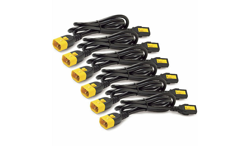 APC AP8702S-NA NetShelter Locking Power Cord Kit 0.6 m C13 to C14 6 Pack 2 Year