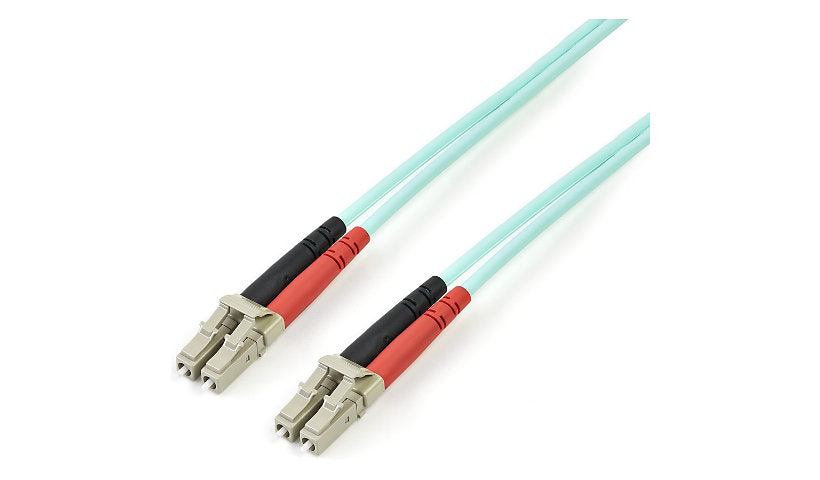 StarTech.com A50FBLCLC3 3m (9.8ft) LC/UPC to LC/UPC OM3 Multimode Duplex Fiber Patch Cable, 50/125, 100G, LSZH, Aqua