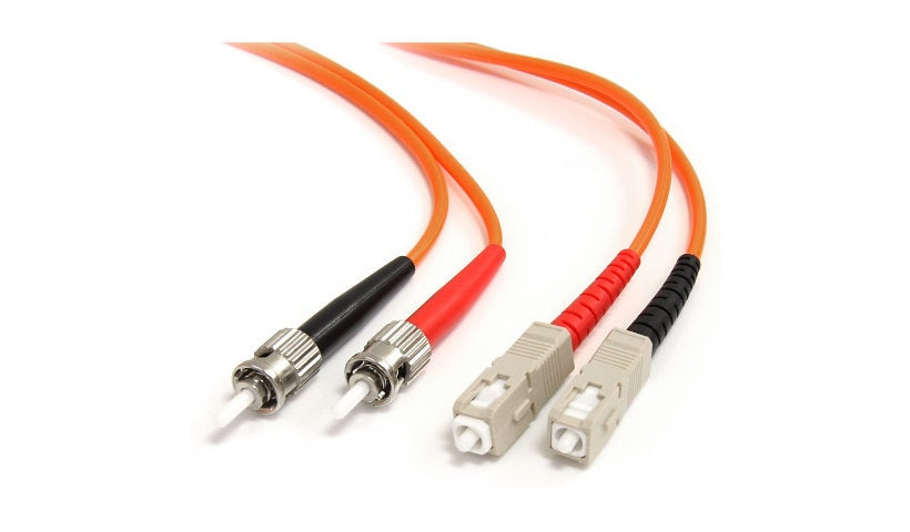 StarTech.com FIBSTSC2 2m (6.6ft) ST to SC OM1 Multimode Duplex Fiber Patch Cable, 62.5/125, LSZH, Orange