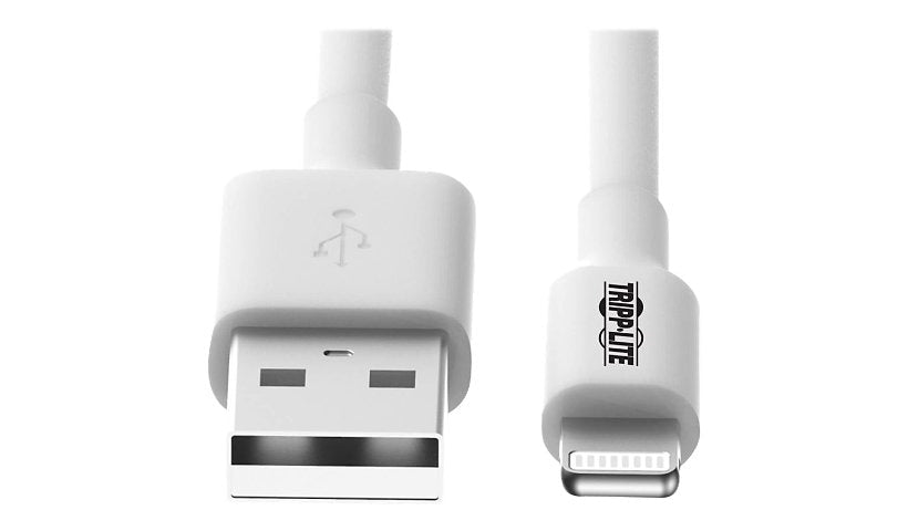 Tripp Lite MFi Lightning to USB-A Charge/Sync Cable, 3 ft (0.9 m), White