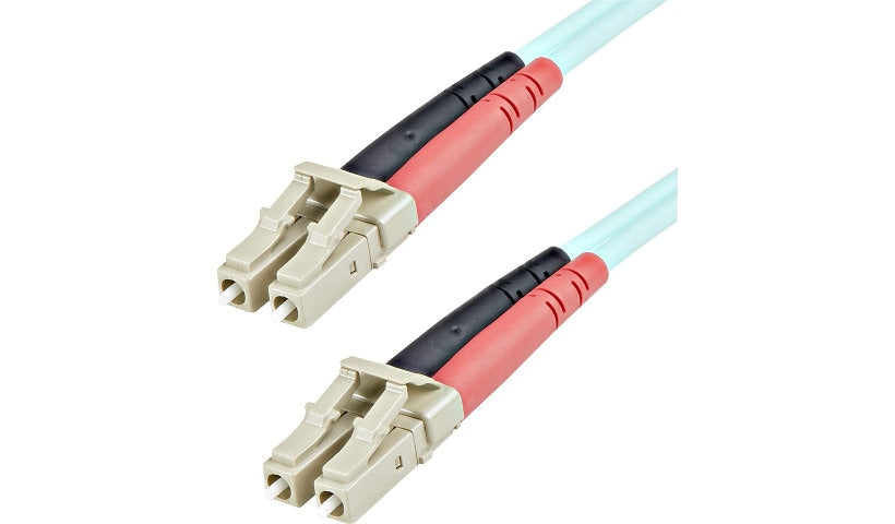 StarTech.com A50FBLCLC1 1m (3.3ft) LC/UPC to LC/UPC OM3 Multimode Duplex Fiber Patch Cable, 50/125, 100G, LSZH, Aqua
