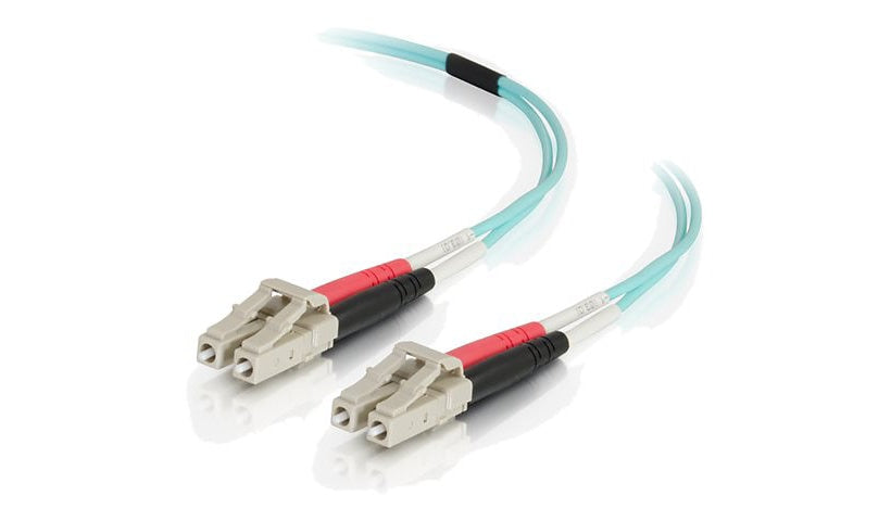 C2G 00997 1m (3.3ft) LC to LC OM4 Multimode Duplex Fiber Patch Cable, 50/125, Aqua