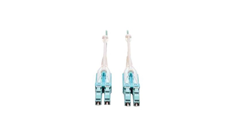 Tripp Lite (Eaton) N820-03M-T 3m (9.8ft) LC to LC 10Gb OM3 Multimode Duplex Fiber Patch Cable, Push/Pull Tabs, 50/125, LSZH, Aqua