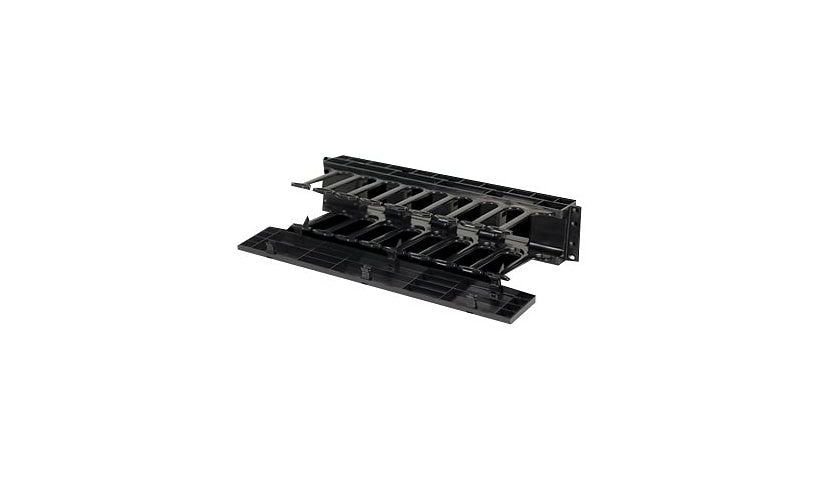 Ortronics SHMC2RU Single-Sided Horizontal Cable Manager with Cover 19 in 2U