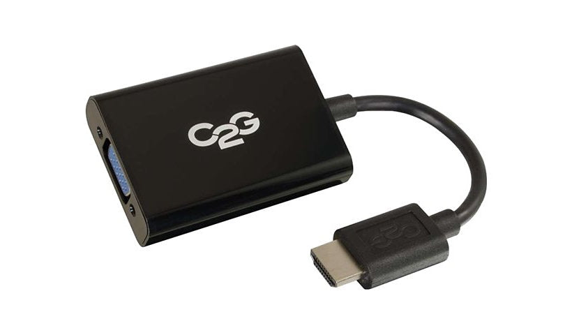 C2G HDMI to VGA + 3.5mm Audio Adapter Dongle, 1080p, Black