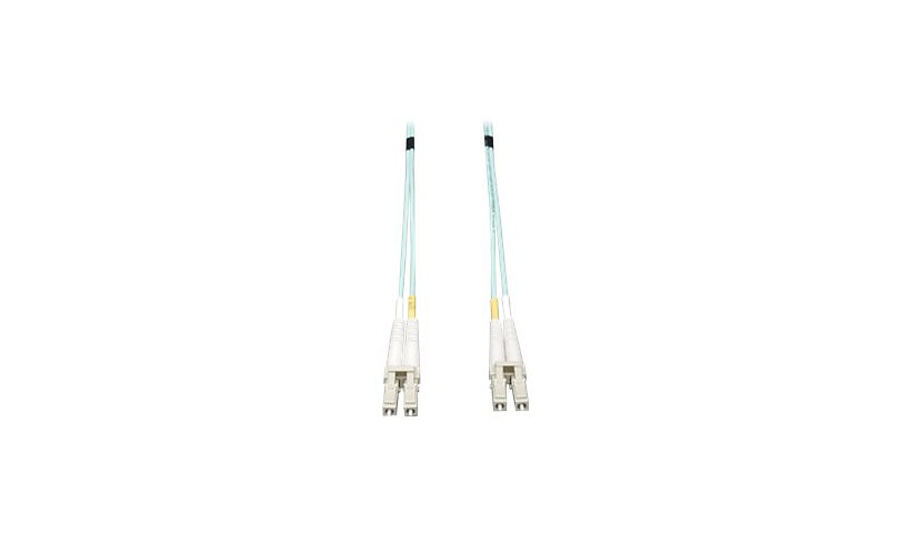 Tripp Lite (Eaton) N820-04M 4m (13.1ft) LC to LC 10Gb OM3 Multimode Duplex Fiber Patch Cable, 50/125, LSZH, Aqua