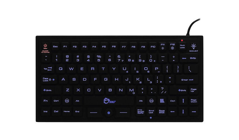 SIIG JK-US0911-S1 Industrial Medical Washable Backlit Keyboard Pointer 2 Year