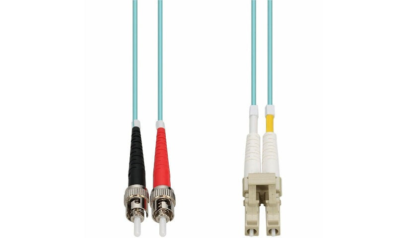 Proline PRO-ST-LC-3M5OM3 3m (9.8ft) ST to LC OM3 Multimode Duplex Fiber Patch Cable, 50/125, OFNR Riser, Aqua