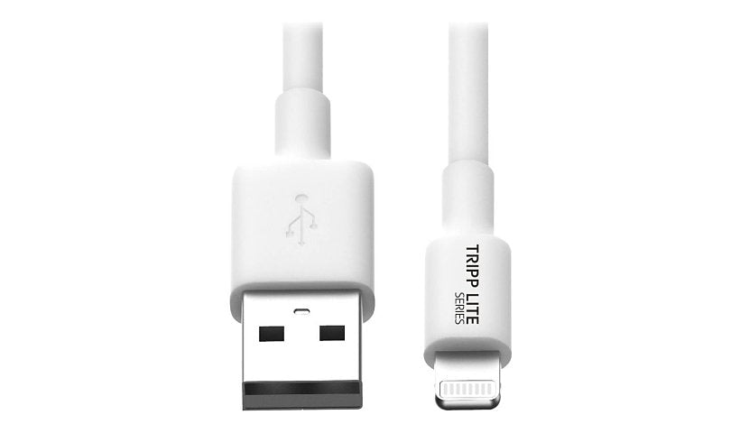 Tripp Lite MFi Lightning to USB-A Charge/Sync Cable, 10 ft (3 m), White