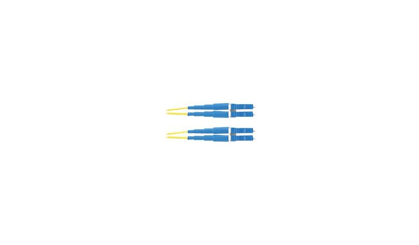 Panduit Opti-Core F92ERLNLNSNM006 6m (19.7ft) LC to LC OS2 Single Mode Duplex Fiber Patch Cord, 9/125, OFNR Riser, Yellow