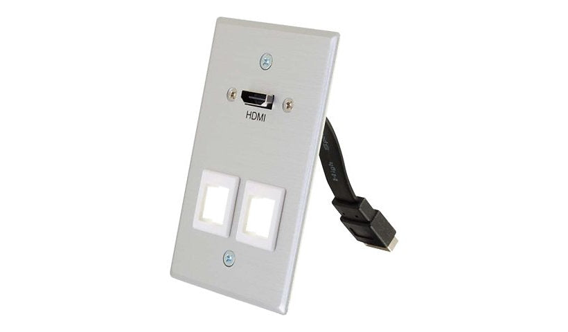 C2G 60160 1-Gang HDMI Pass-Through Wall Plate Aluminum Lifetime Warranty