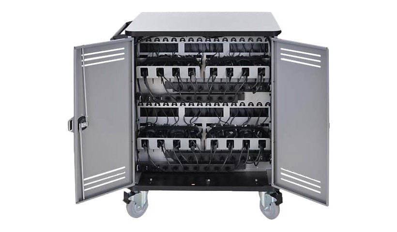 Spectrum Pro32 Notebook Cart, 32 Devices, Silver/White, 55472-ABD