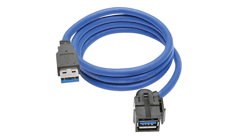 Tripp Lite USB 3.0 Keystone Jack Extension Cable, USB-A M/F, 5Gbps, 3 ft