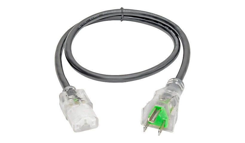 Tripp Lite P006-003-HG13CL NEMA 5-15P to C13 Hospital-Grade Power Cord 3 ft 13A