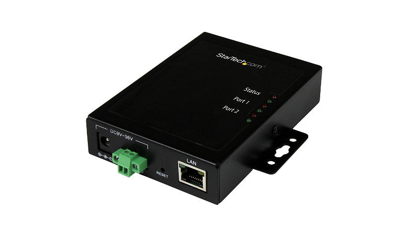 StarTech NETRS2322P 2 Port RS-232 Serial to IP Device Server, Metal, TAA