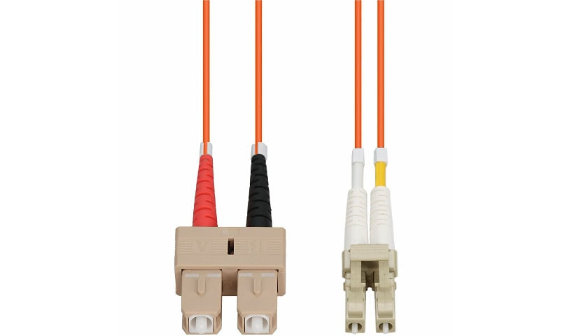 Proline PRO-SC-LC-15M6MMF 15m (49.2ft) SC to LC OM1 Multimode Duplex Fiber Patch Cable, 62.5/125, OFNR Riser, Orange