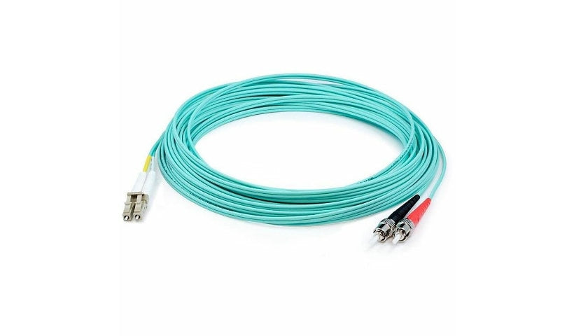 Proline PRO-ST-LC-15M5OM4 15m (49.2ft) ST to LC OM4 Multimode Duplex Fiber Patch Cable, 50/125, OFNR Riser, Aqua