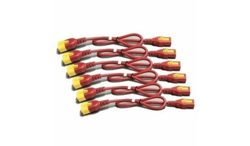 APC AP8704S-NAX340 Locking Power Cord Kit 1.2 m C13 to C14 6 Pack Red 2 Year