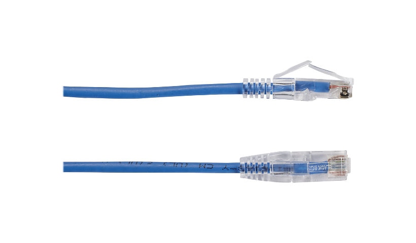 Black Box C6APC28-BL-05 Slim-Net Cat6A Snagless Patch Cable 5 ft 28 AWG Blue