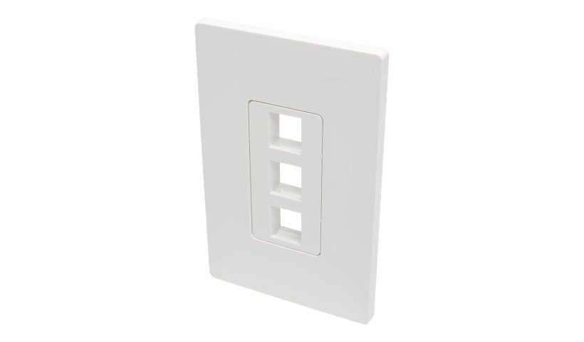 Tripp Lite N080-103 Single-Gang 3-Port Keystone Wall Plate TAA Lifetime Warranty
